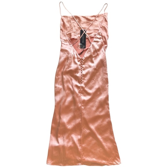 Elliatt x Revolve Cordae Midi Low Back Ruffle Dress Sherbet Pink Women’s Medium - Picture 4 of 9